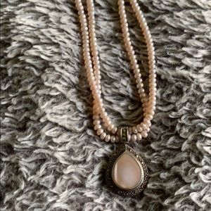 Light pink and marquesite necklace